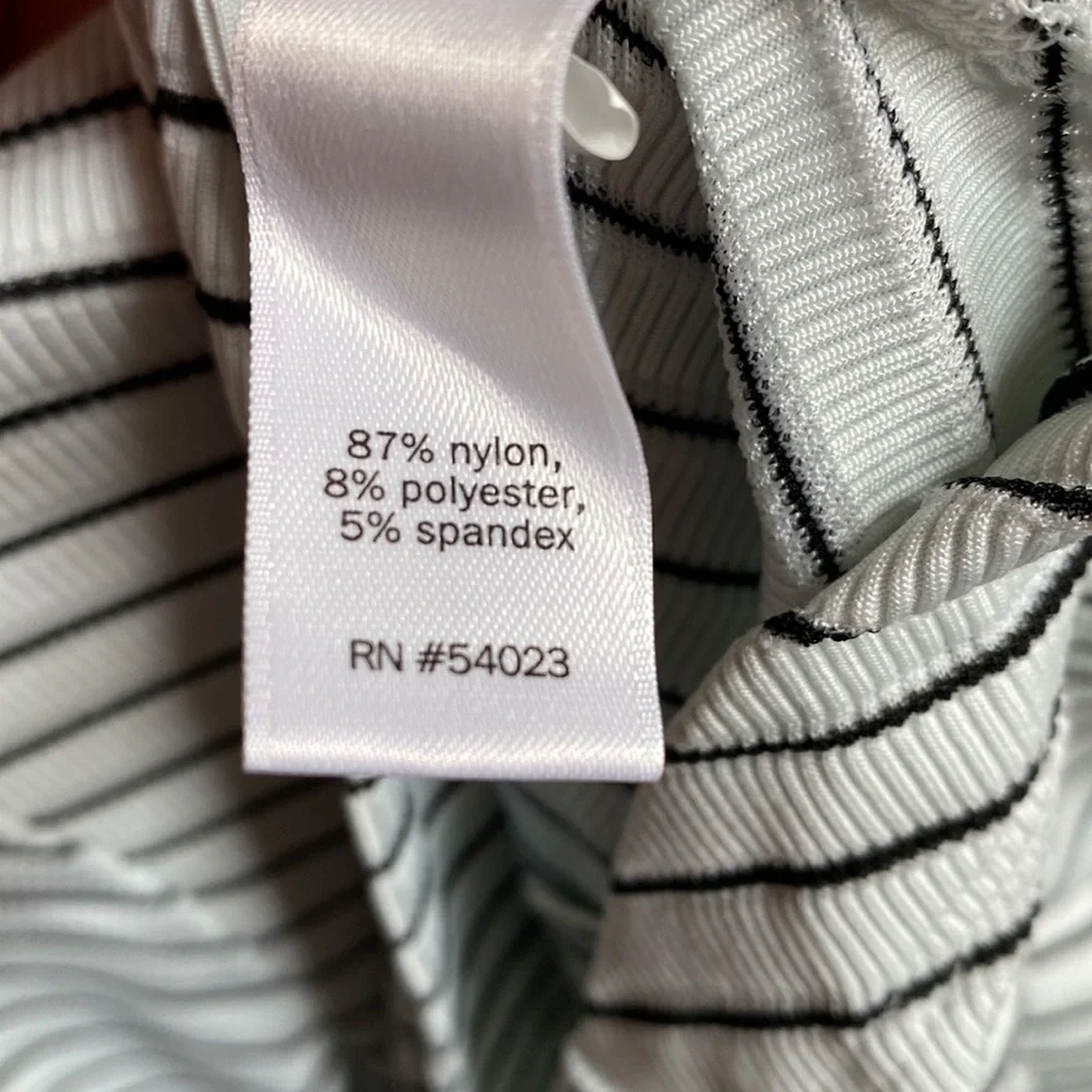 Athleta X Derek Lam IOC White Striped Madison Ave long Sleeve Athletic Shirt Top - Picture 7 of 9